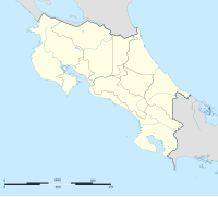 Mapa konturowa Kostaryki, blisko centrum u góry znajduje się punkt z opisem „San José”