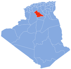 Map of Algeria highlighting Laghouat