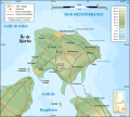 Djerba topographic map in French.