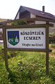 A bilingual welcome-sign on the border of Ecser