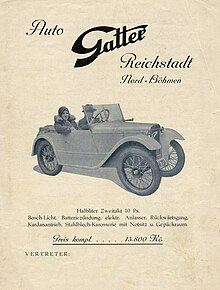 Ein Werbeprospekt zum Gatter-Auto von 1934