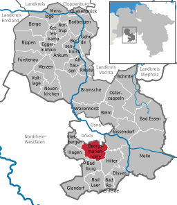 Läget för staden Georgsmarienhütte i Landkreis Osnabrück