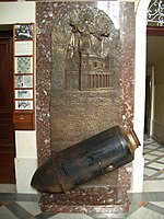 Replica of the bomb that pierced the Mosta Dome in Malta without exploding during World War II while it was full of people waiting for the evening mass to begin.