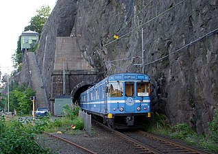 Stadsgårdstunneln med trapporna till vänster.