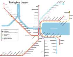 The Lucerne trolleybus system, 2017.