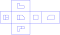 Image showing orthographic views located relative to each other in accordance with first-angle projection