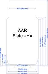 AAR Plate-H loading gauge[10]