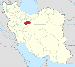 Provinsen Qoms läge i Iran