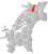 Høylandet markert med rødt på fylkeskartet