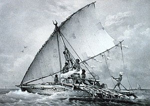 Exemple de pirogue à balancier micronésienne