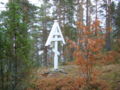 Orthodox road cross on the site of a historical orthodox village.