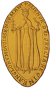 Seal of Queen Eleanor with her portrait and style inscribed in Latin