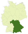 Map of Germany: Bavarian soccer association highlighted