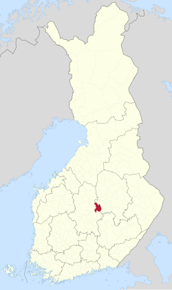 Location of Konnevesi in Finland