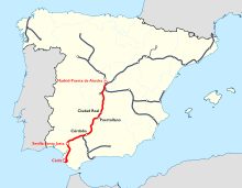 Madrid-Seville HS line.svg