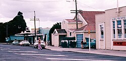 The main road of Kumeū in 1973