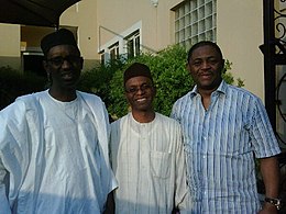 Photo showing Mallam Nasir Ahmad El-Rufai in the middle. To his right is Mallam Nuhu Ribadu, and to his left is Chief Femi Fani-Kayode.