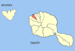 Location of the commune (in red) within the Windward Islands