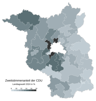 Christlich Demokratische Union ﻿Höchstes: 17,6 % (Havelland II) ﻿Niedrigstes: 8,8 % (Potsdam II)