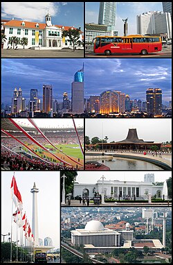 (Manipud ti ngato, kanigid nga agpakanawan): Daan nga Ili ti Jakarta, Hotel Indonesia Roundabout, Horisante ti Jakarta, Estadio ti Gelora Bung Karno, Taman Mini Indonesia Indah, Monumen Nasional, Merdeka Palace, Meskita ti Istiqlal