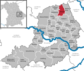 Poziția Konzell pe harta districtului Straubing-Bogen