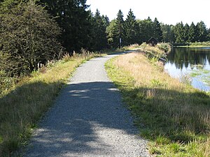 Langer Teich, Blick auf Damm von Osten