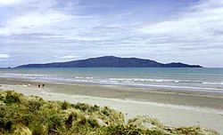 Kapiti Island seen from Waikanae Beach