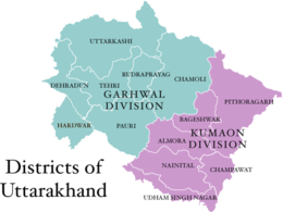 Divisione del Kumaon – Mappa