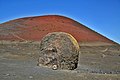 Lavabombe in der Caldera Colorada, Lanzarote, Kanarische Inseln, Spanien