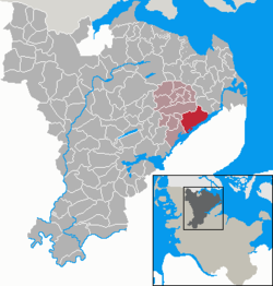 Elhelyezkedése Schleswig-Holstein térképén