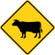 U.S. cattle crossing sign