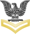 Version with good conduct variation; gold chevrons.