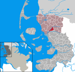 Elhelyezkedése Schleswig-Holstein térképén