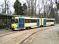 2008: Tijdens de spitsuren werd lijn 44 al uitgebaat door PCC 7800 trams.