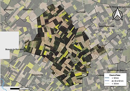 Carte orthophotographique de la commune en 2016.