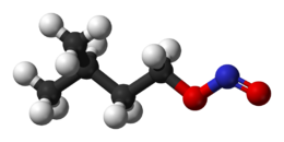 Ball-and-stick model of amyl nitrite