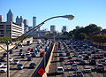 The "Downtown Connector" (I-75 and I-85) in Atlanta, Georgia, United States, during rush hour