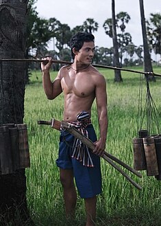 Modern reconstruction of a Khmer farmer costume