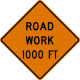 U.S. Road work ahead sign.