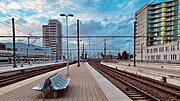 View of the platforms and tracks