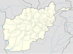 Mapa konturowa Afganistanu, u góry znajduje się punkt z opisem „Mazar-i Szarif”