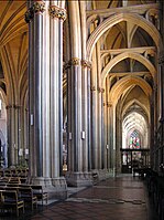 Skeleton-vault in aisle of Bristol Cathedral (c. 1311–1340)