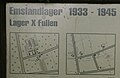 Foto plattegrond Kamp Fullen 1945 en 2010, bij de ingang