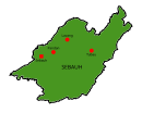 Map of Sebauh District, Sarawak 砂拉越州实包勿县地图