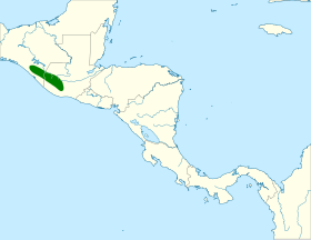 Distribución geográfica de la tangara chiapaneca.