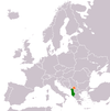 Location map for Albania and Kosovo.