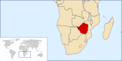 Location of Zimbabwe