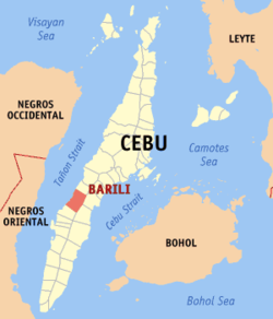 Mapa ning Cebu ampong Barili ilage