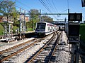 Een RER-trein tussen Torcy en Bussy-Saint-Georges