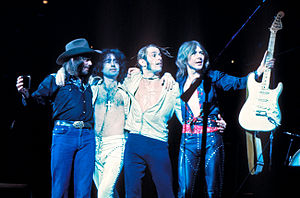 The original Bad Company line-up in 1976. Left to right: Boz Burrell, Paul Rodgers, Simon Kirke, Mick Ralphs